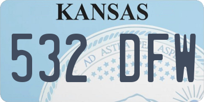 KS license plate 532DFW