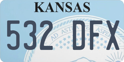 KS license plate 532DFX