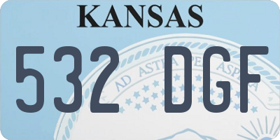 KS license plate 532DGF