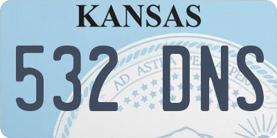 KS license plate 532DNS