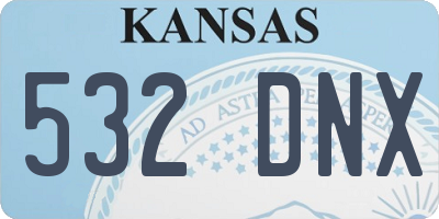 KS license plate 532DNX