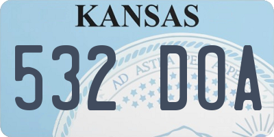 KS license plate 532DOA