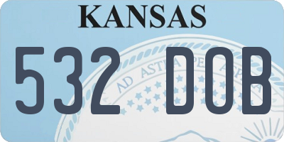KS license plate 532DOB