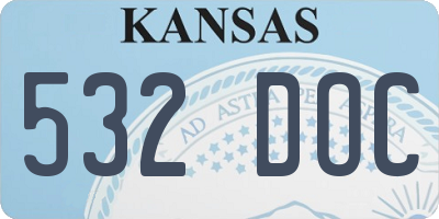 KS license plate 532DOC
