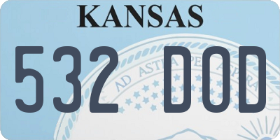 KS license plate 532DOD