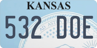 KS license plate 532DOE