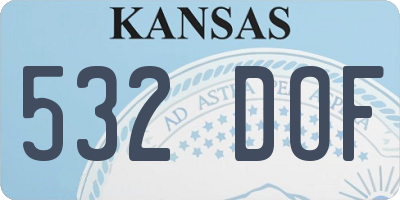 KS license plate 532DOF