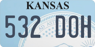 KS license plate 532DOH