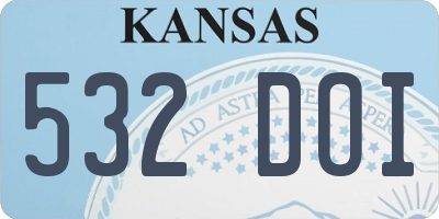 KS license plate 532DOI