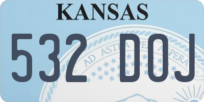 KS license plate 532DOJ