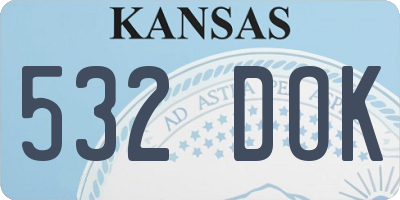 KS license plate 532DOK