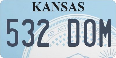 KS license plate 532DOM
