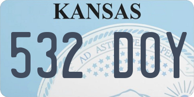 KS license plate 532DOY