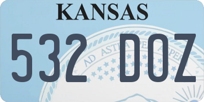 KS license plate 532DOZ