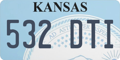KS license plate 532DTI
