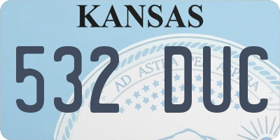 KS license plate 532DUC