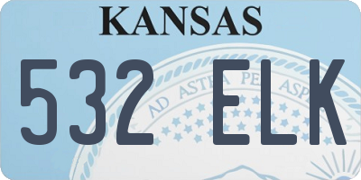 KS license plate 532ELK