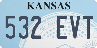KS license plate 532EVT