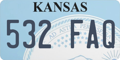 KS license plate 532FAQ