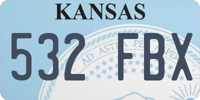KS license plate 532FBX
