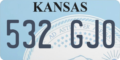 KS license plate 532GJO