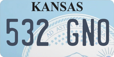 KS license plate 532GNO