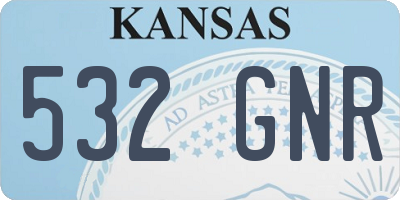 KS license plate 532GNR