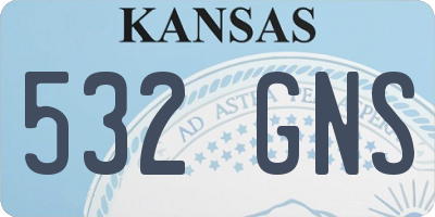 KS license plate 532GNS