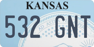 KS license plate 532GNT
