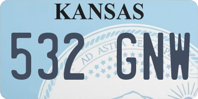 KS license plate 532GNW