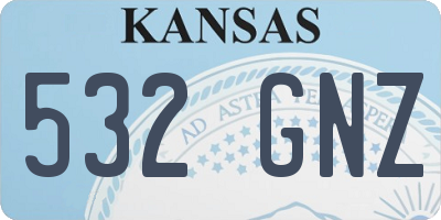 KS license plate 532GNZ