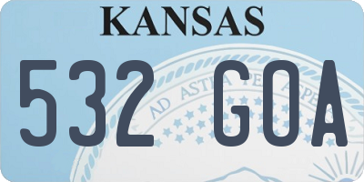 KS license plate 532GOA