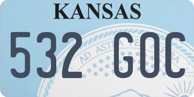 KS license plate 532GOC