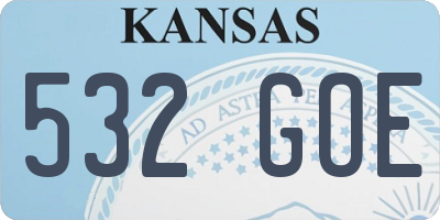 KS license plate 532GOE