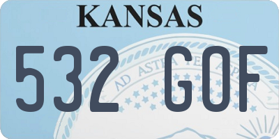 KS license plate 532GOF