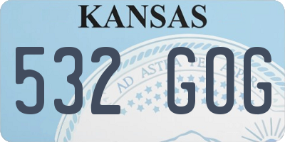 KS license plate 532GOG