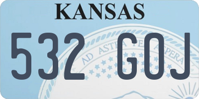 KS license plate 532GOJ