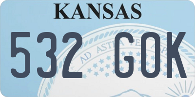 KS license plate 532GOK