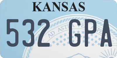 KS license plate 532GPA