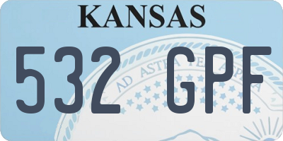 KS license plate 532GPF