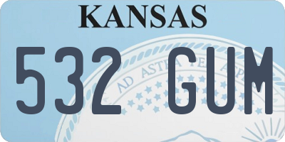 KS license plate 532GUM