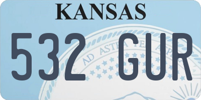 KS license plate 532GUR
