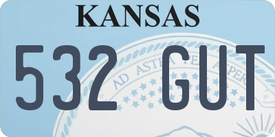 KS license plate 532GUT