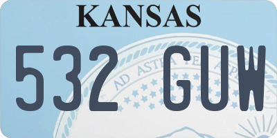 KS license plate 532GUW