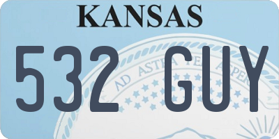 KS license plate 532GUY