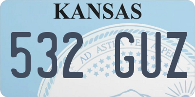 KS license plate 532GUZ