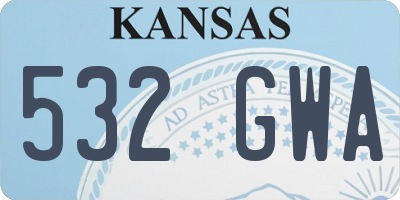 KS license plate 532GWA