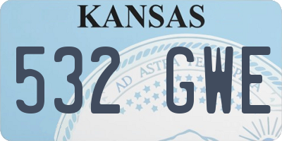 KS license plate 532GWE