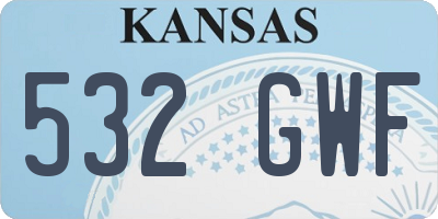 KS license plate 532GWF