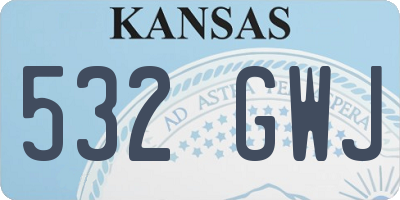 KS license plate 532GWJ